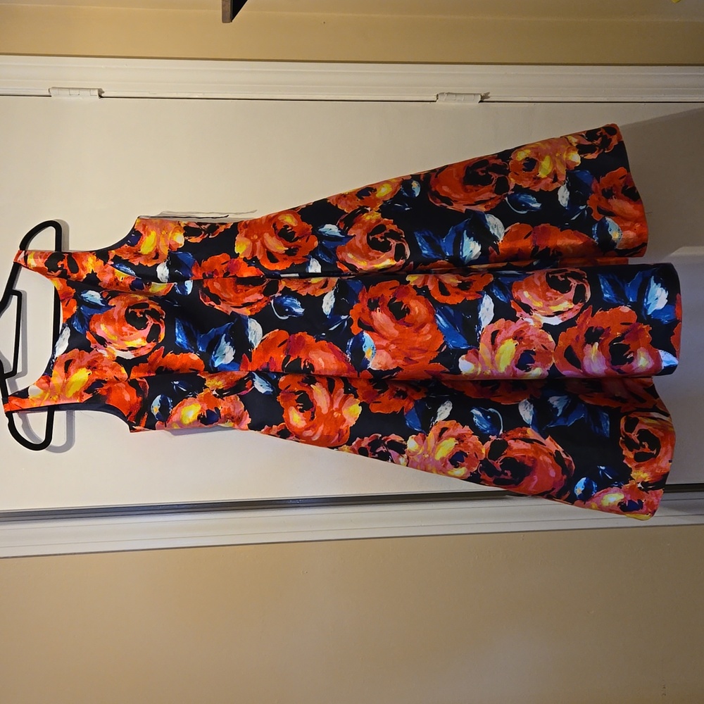 Adrianna Papell floral midi tulle dress